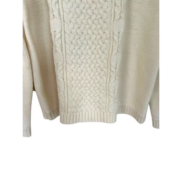 Talbots Sweater Womens SIze XL Cream Cable Knit Minimalist Neutral Office Casual - Picture 3 of 7